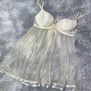 Vintage Victoria’s Secret Y2K Bridal White Lingerie Dress Chemise slip dress